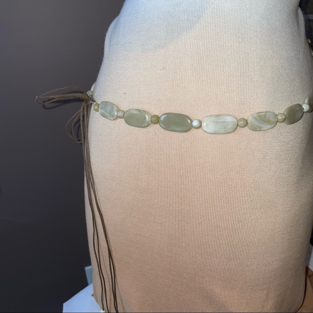 Beaded Belt Vintage beige